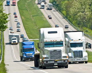 heavier trucks are a safety hazard because they need longer distances to brake in an emergency...