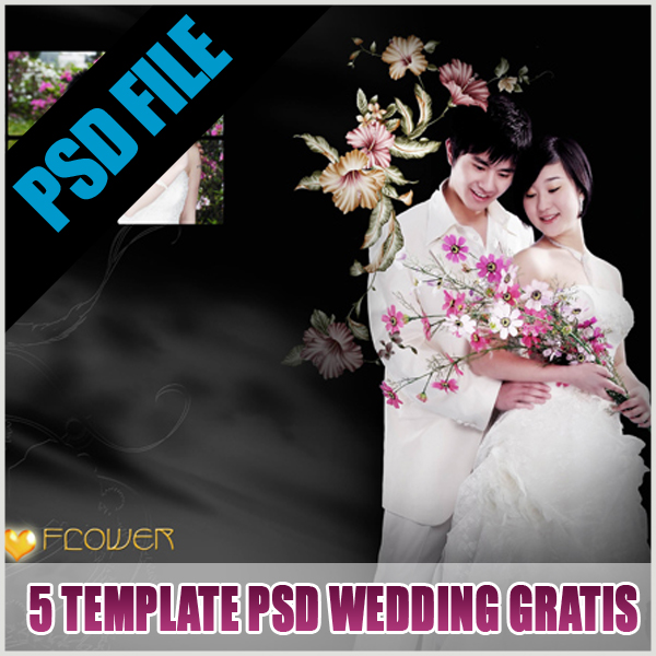 5 Template Wedding Gratis Format PSD - Album Kolase 