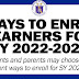 3 Ways to Enroll Learners for SY 2022-2023