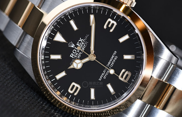Présentation de la réplique de montre Rolex Explorer 36MM à cadran noir en acier Oystersteel et or