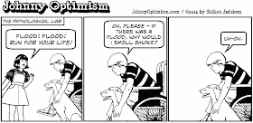 johnny optimism, medical, humor, sick, jokes, stilton jarlsberg, cartoon, pathological, liar