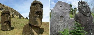 Patung di Rapa Nui (easter island), Chili dengan Patung Megalith Lore Lindu, Sulawesi 