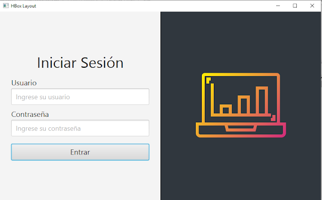 Vista final ejercicio layouts javafx