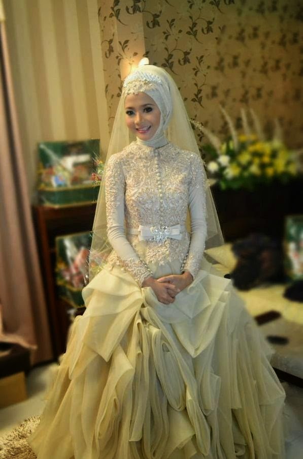 Model Hijab Untuk Gaun Pengantin SyarI Terbaru Online 