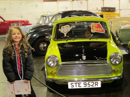 I found Mr Bean's car and his teddy bear hanging in the car mr bean car