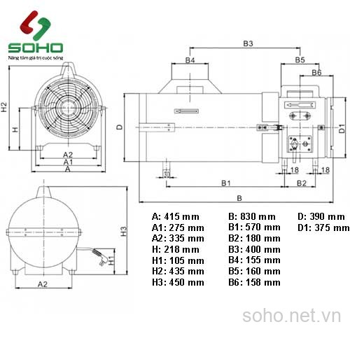 Quạt Thông Gió Xách Tay Shenli X-CTF-30