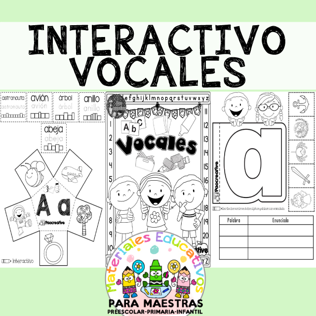 Cuaderno Interactivo De Vocales Materiales Educativos Para Maestras