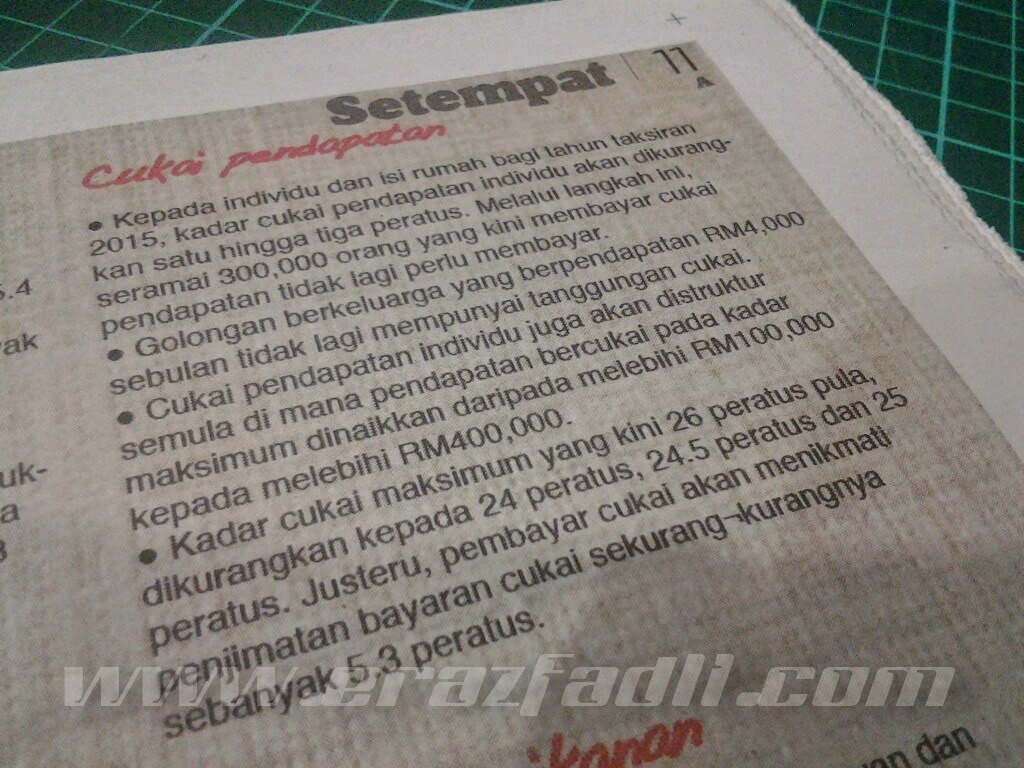 Skop penggenaan cukai seseorang individu adalah bergantung kepada taraf permastautinannya. Belanjawan 2015 Cukai Pendapatan Eraz Fadli
