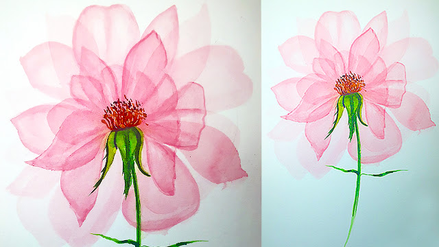 How to draw transparent flowers