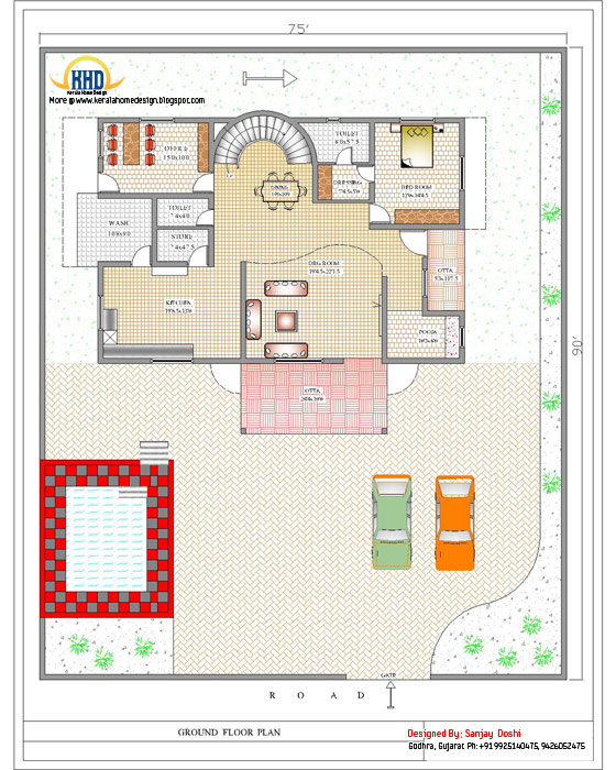 Duplex House Ground Floor Plan - 392 Sq M (4217 Sq. Ft.) - February 2016