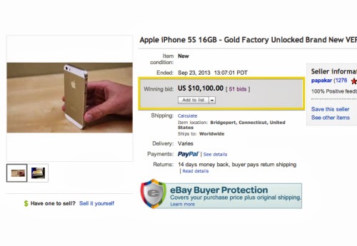 Info Malaysia: iPhone 5S Gold dijual $10k di eBay