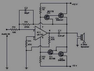  12  Volt  Hifi Power  Amplifier  Koleksi Skema  Rangkaian 