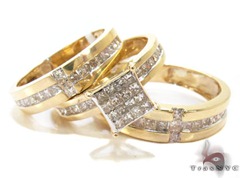Yellow Gold Princess Cut Invisible Diamond Ring