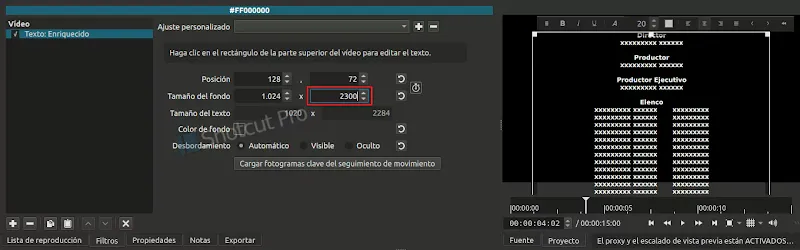 cambiamos los valores de la posicion y el tamaño de fondo horizontal para recrear el avance desde abajo