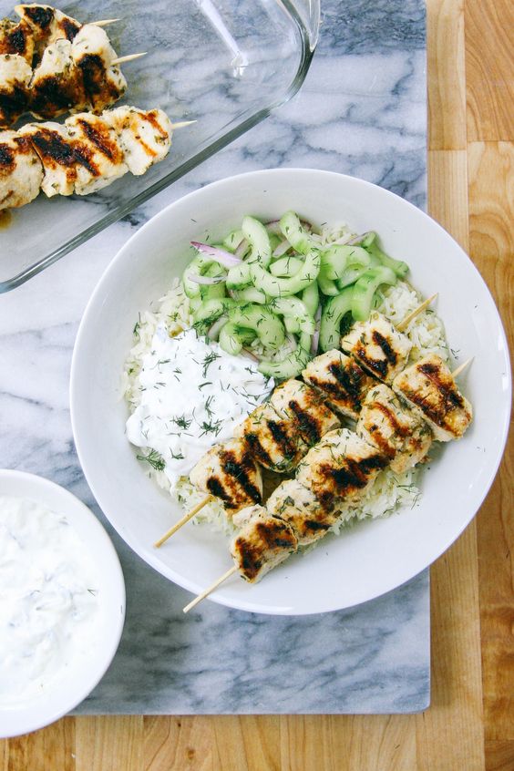 GRILLED CHICKEN KEBAB BOWLS