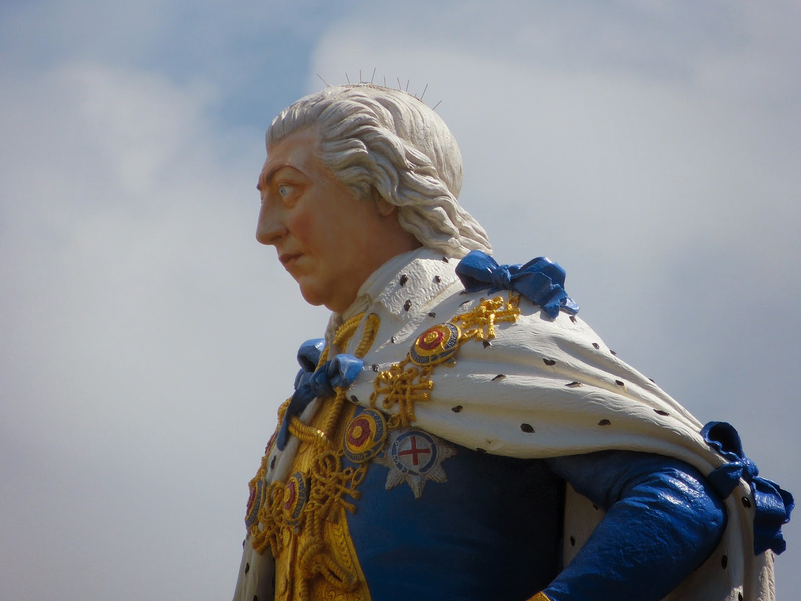 Close up of statue of George III, Weymouth seafront