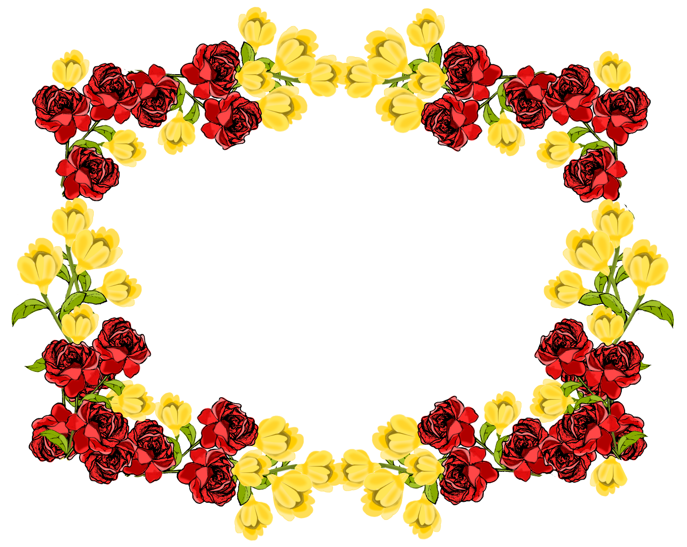 blumen rahmen clipart kostenlos - Rahmen aus Blumen ClipartsFree 