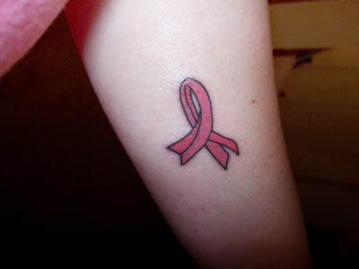 Breast cancer pink ribbon tattoos