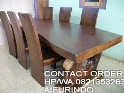 Meja Makan kayu Trembesi,supplier mebel kayu trembesi-FURNITURE TREMBESI JEPARA