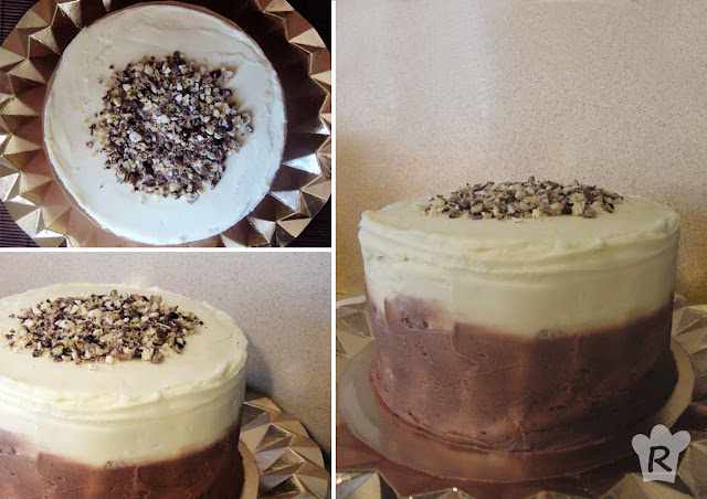 Tarta (layer cake) con efecto degradado