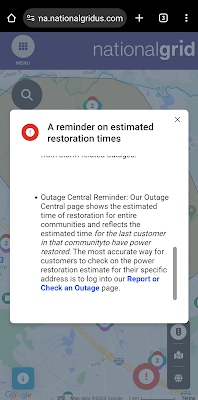 Reminder on estimated time to restore