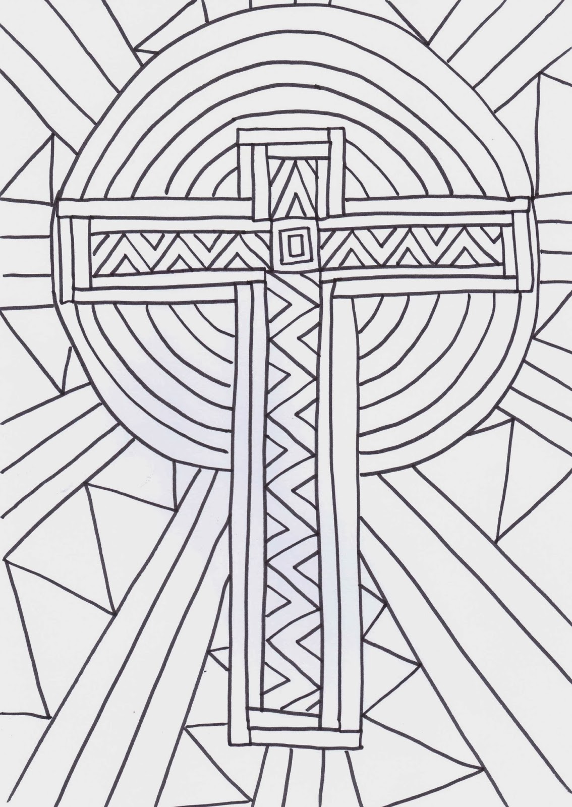 Flame: Creative Children\u002639;s Ministry: Cross Reflective Colouring Sheet