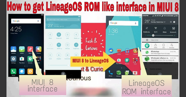 The interface of the LineageOS