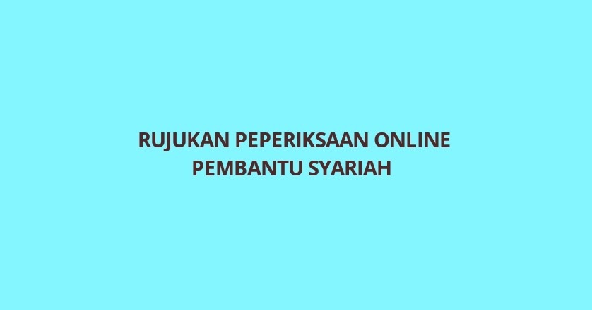 Rujukan Peperiksaan Online Pembantu Syariah LS19 - SPA