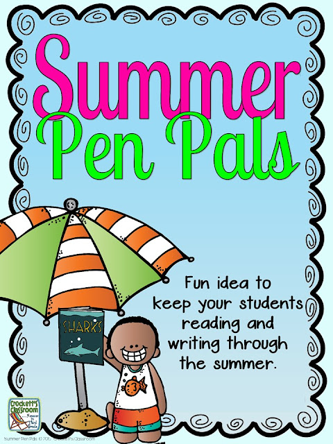  Summer Pen Pals, super easy and fun idea to encourage your students to read and write through the summer.