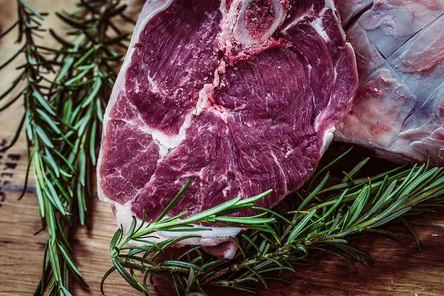 Steak and rosemary sprig