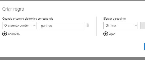 criar regras no outlook.com