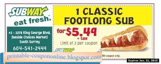 Free Printable Subway Coupons