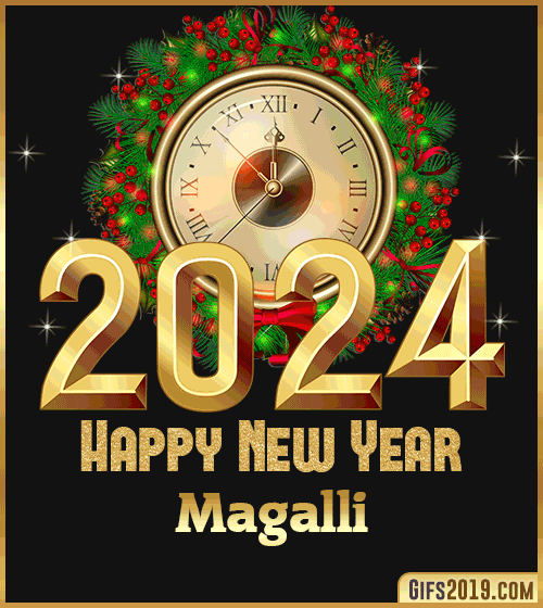 Gif wishes Happy New Year 2024 Magalli