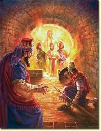 Shadrach Meshack and Abednego escape the fury fire