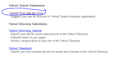 Put site on Yahoo Search