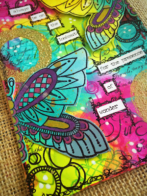 Dylusions paint art journal page, Tracy Scott
