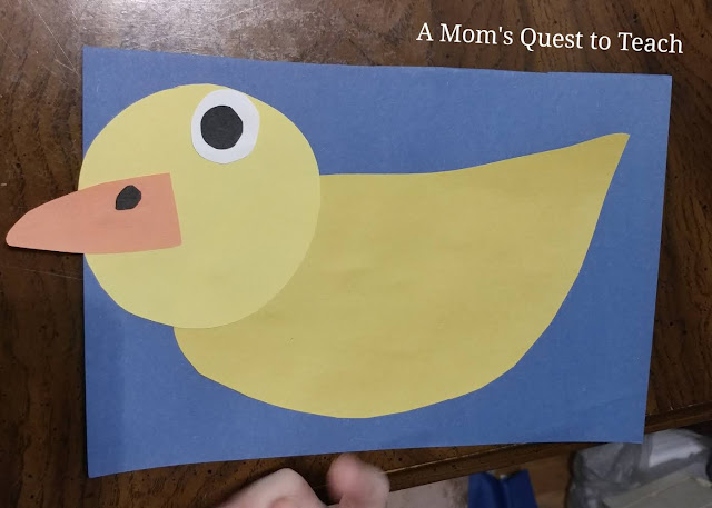 completed construction paper duck craft