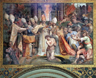 Cristoforo roncalli detto il pomarancio, battesimo di costantino, 1597-1601