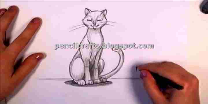 How to Make Cartoon Cat Color Pencil Drawings,Sketches