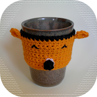 crochet, renard, mug, café