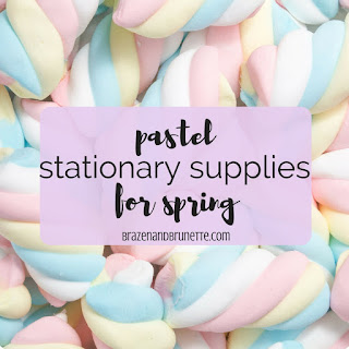 The prettiest pastel stationary supplies for spring, including soft-toned pens, highlighters, paper products, and office supplies. spring school supplies. pastel desk supplies. pretty stationary supplies. law school blog. law student blogger | brazenandbrunette.com 