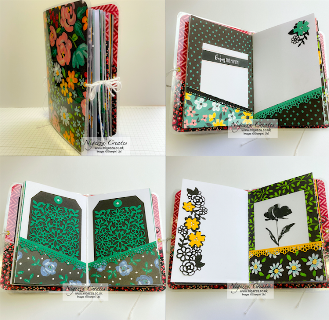 Mini Traveler's Notebook Using Stampin' Up! Flower & Field DSP