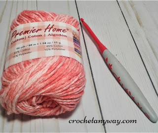 Premier home color splash cotton yarn and a 5.00mm crochet hook