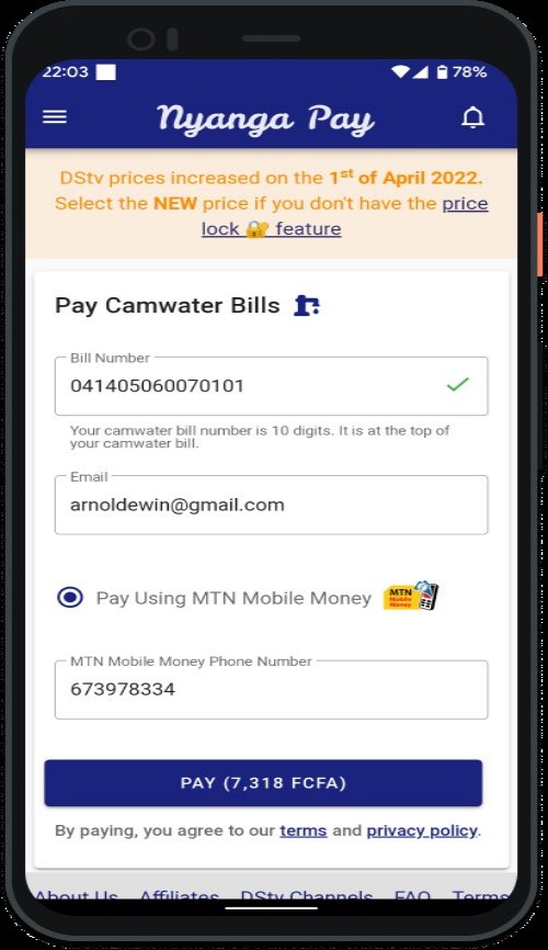 How to Pay Your Camwater Bills on NyangaPay