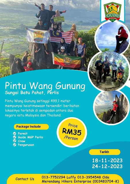 Poster hiking Pintu Wang Gunung oleh Merendang Hikers