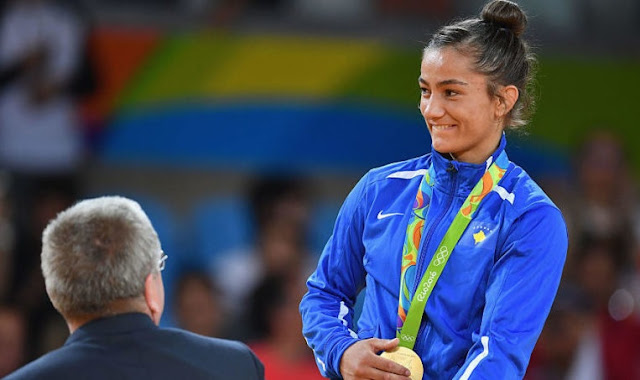 Majlinda Kelmendi wins the gold medal at the European Games in Minsk