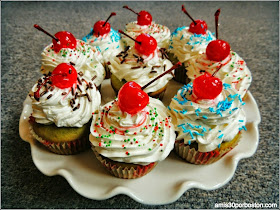 Cupcakes de Té Matcha y Pepitas de Chocolate