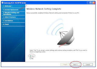 Samsung SCX-4623FW wireless printer configuration and installation of Samsung SCX-4623fw on a wireless network the solution to the problem of installing