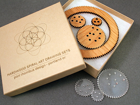 Hardwood spiralgraph art drawing set