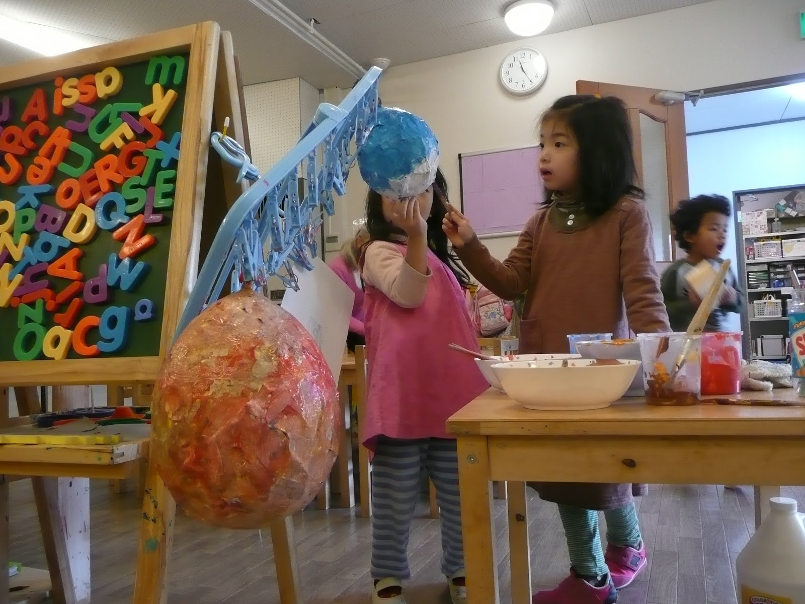 New Hope International School: Solar System and Paper Mache Planets